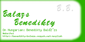 balazs benedikty business card